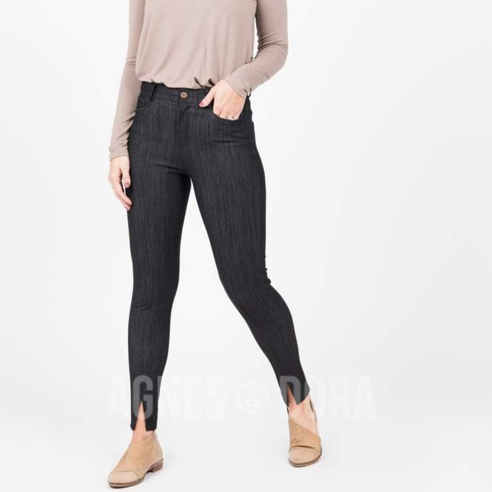 Agnes & Dora Black Denim Center Seam Pant
